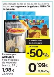 Artiach - Fino Filipinos De Xocolata Blanca