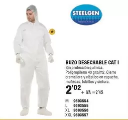 Buzo Desechable Cat I