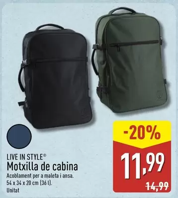 Live In Style - Motxilla De Cabina