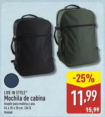 Live In Style - Mochila De Cabina