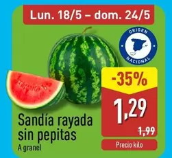 Sandia Rayada Sin Pepitas