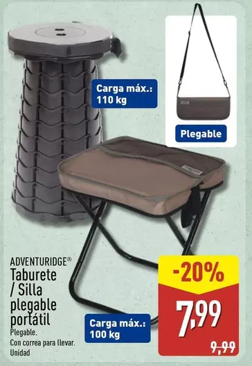 Adventuridge - Taburete / Silla Plegable Portatil