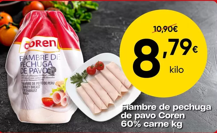 Coren - Fiambre De Pechuga De Pavo 60% Carne