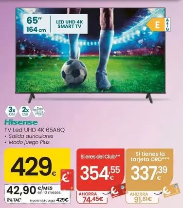 Hisense - Tv Led Uhd 4K 65A6Q