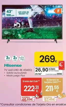 Hisense - Tv Led Uhd 4K 43A6Q