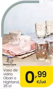 Santa Clara - Vaso De Vidrio Oban O Highland