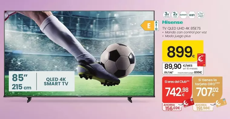 Hisense - TV QLED UHD 4K 85E7S