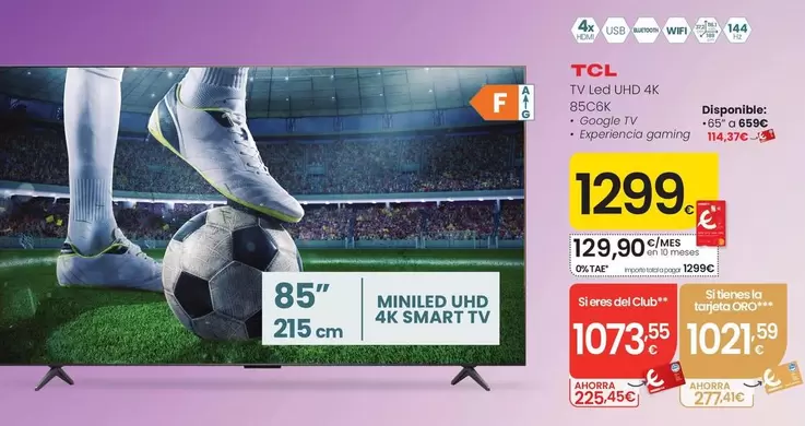 TCL - TV Led UHD 4K 85C6K