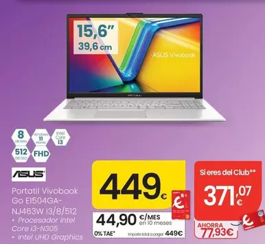 Asus - Portatil Vivobook Go E1504ga - Nj463w