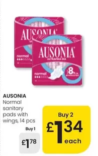 Ausonia - Normal Sanitary Pads With Wings