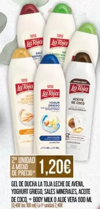 La Toja - Gel De Ducha La Toi Leche De Avena, Yogurt Griego, Sales Minerales, Aceite De Coco + Body