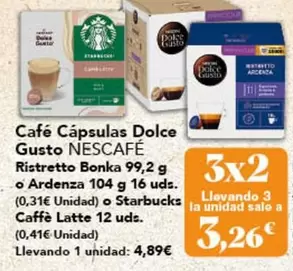 Nescafé - Cafe Capsulas Dolce Gusto Ristretto Bonka O Ardenza O Starbucks