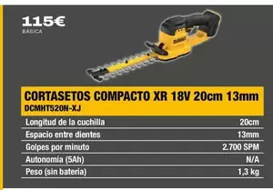 Dewalt - Cortasetos Compacto XR 18V DCMHT520N-XJ
