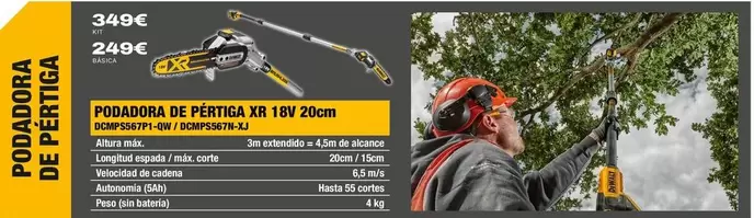 Dewalt - Podadora De Pértiga XR 18V DCMPS567P1-QW / DCMPS567N-XJ