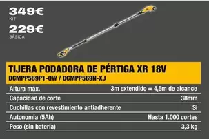 Dewalt - Tijera Podadora De Pértiga XR 18V DCMPP5691P1-QW / DCMPP569N-XJ