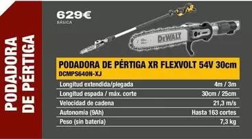 Dewalt - Podadora De Pértiga XR Flexvolt 54V DCMPS640N-XJ
