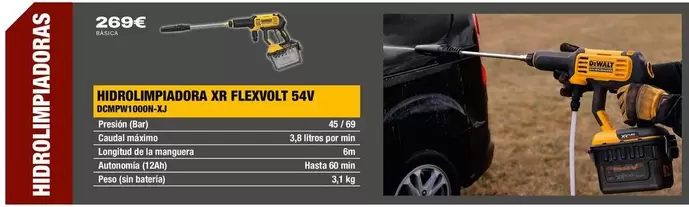 Dewalt - Hidrolimpiadora XR Flexoolt 54V DCMPW1000N-XJ