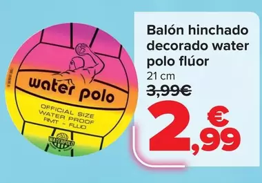 Balon Hinchado Decorado Water Polo Fluor