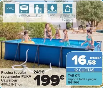 Carrefour - Piscina Tubular Rectangular PUKA