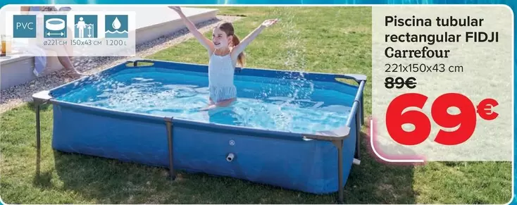Carrefour - Piscina Tubular Rectangular FIDJI