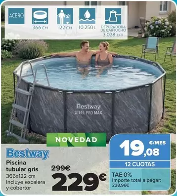 Bestway - Piscina Tubular Gris