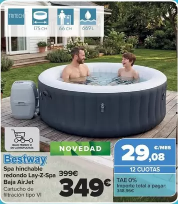 Bestway - Spa Hinchable Redondo Lay-Z-Spa Baja Airjet