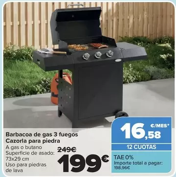 Barbacoa De Gas 3 Fuegos Cazorla Para Piedra