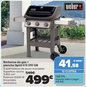 Weber - Barbacoa De Gas + Plancha Spirit II E-310 GB