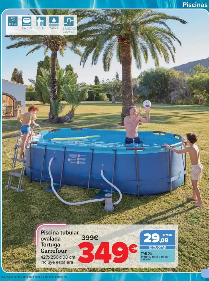 Carrefour - Piscina Tubular Ovalda Tortuga