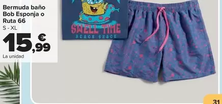 Bermuda Baño Bob Esponja O Ruta 66