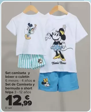 Disney - Set Camiseta Y Bóxer O Culetín O Set De Camiseta Y Bermuda O Short Felpa