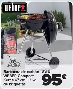 Weber - Barbacoa De Carbón Compact Kettle + Briquetas
