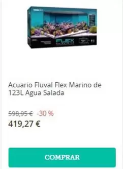 Flex - Acuario Fluval Marino De 123l Agua Salada