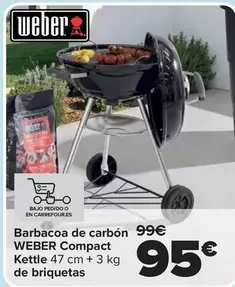 Weber - Barbacoa De Carbón Compact Kettle De Briquetas