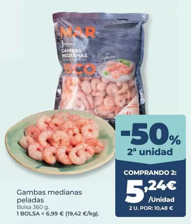 Gambas Medianas Peladas