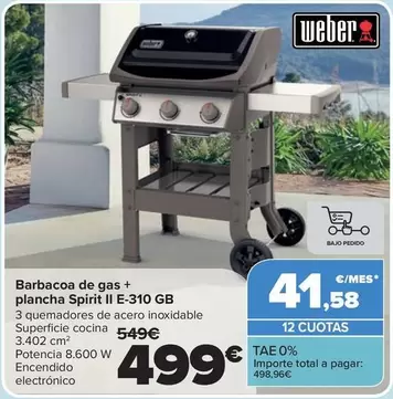 Weber - Barbacoa De Gas + Plancha Spirit II E-310 GB