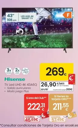 Hisense - TV Led UHD 4K 43A6Q