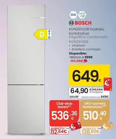 Bosch - Frigorifico Combinado Kgn39vidb