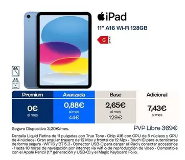 Apple - Ipad 11" A16 Wi-Fi 128GB