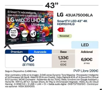 LG - Smart Tv Mt 43ua75006la