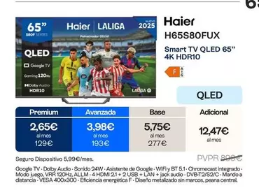 Haier - Smart Tv Qled 65" 4k Hdr10