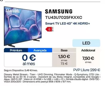 Samsung - Smart Tv Led 43" 4k Hdr10+