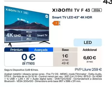 Xiaomi - Smart Tv Led 43" 4K HDR