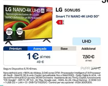 LG - Smart Tv Nano 4K UHD 50" 50NU85