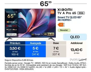 Xiaomi - Smart TV QLED 65" 4K HDR10+