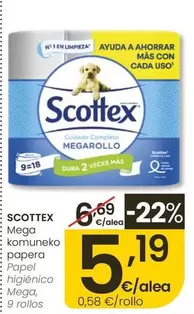 Scottex - Papel Higienico Mega