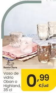 Santa Clara - Vaso De Vidrio Oban O Highland