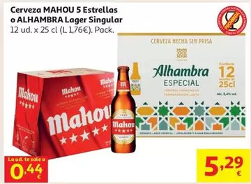 Mahou - Cerveza 5 Estrellas O Alhambra Lager Singular