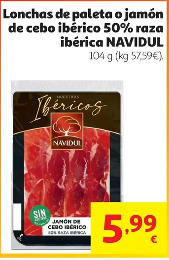 Navidul - Lonchas De Paleta O Jamon De Cebo Iberico 50% Raza Iberica