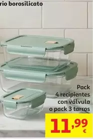 Rio - Pack 4 Recipientes Con Valvula O Pack 3 Tarros